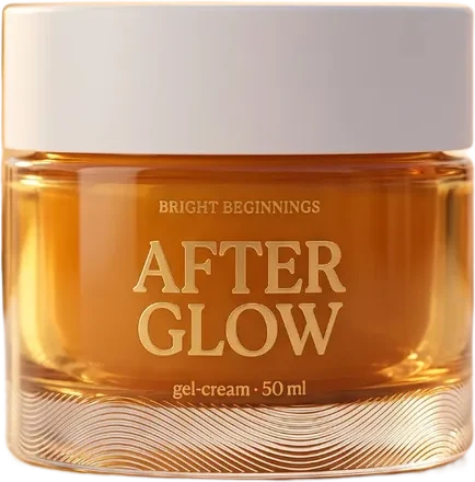 After Glow gel-cream, the merchant's product, in sharp focus.
